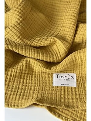 Pamuk Four Battaniye (4 Kat Müslin) 100X110 cm (Hardal Sarısı)