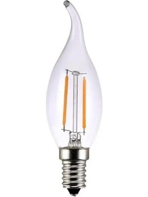 10 Adet Kıvrık Buji Ampul 4W Şeffaf Filament Rustik LED Ampul – E14 Duy, 3200K Günışığı Işık - - Avize Ampulü