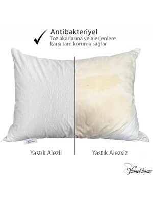 Vionel 2 Li Paket Pamuklu, Sıvı Geçirmez Yastık Koruyucu Alez, Havlu Yüzey Yastık Alezi