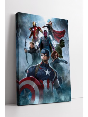 Mushen Studio Mushen Studıo Avengers Marvel Kanvas Tablo Captain America Iron Man Thor Hulk Black Widow Süper Kahraman Dekoru