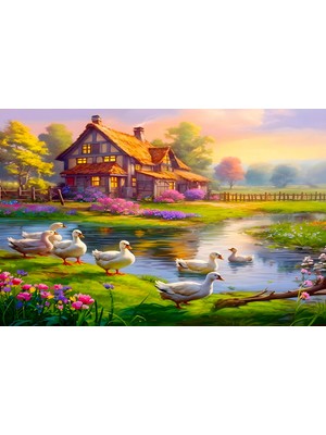 Mushen Studio Mushen Studıo Renkli Manzara Kanvas Tablo