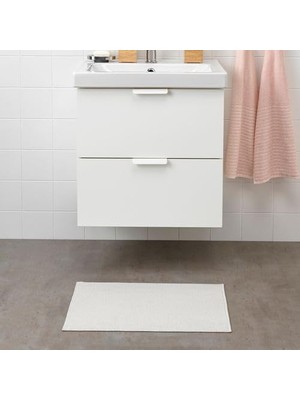 40X60 cm Banyo Paspası Beyaz Ince 40X60 cm Banyo Paspas Kaydırmaz
