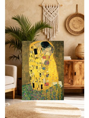 Mushen Studio Mushen Studıo Gustav Klimt Öpücük (The Kiss) Canvas Tablo - Pamuklu Kanvas Uv Baskı Mdf Şaseli
