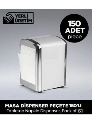 Sepet Doldur Masa Dispenser Peçete 150'li Yumuşak Dokulu Ekonomik Paket ile Kafe Restoran Ofis Kullanımı