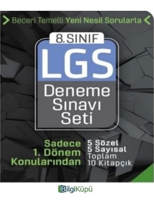 Eco Lounge Bilgi Küpü 8. Sınıf Lgs 1. Dönem Deneme Seti: Sadece 1. Dönem Konularından - 5 Sözel 5 Sayısal Toplam 10 Kitapçık