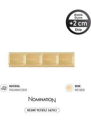 Normadia Paslanmaz Çelik Klasik Link Seti, Gold Renk, Sade ve Şık 4’lü Paket