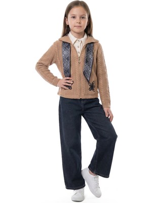 BZR Kids Kız Çocuk Fularlı 3lü Alt-Üst Takım 11-14 Yaş 25562