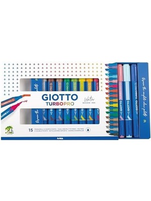 Eco Lounge Turbo Pro Markör, Çift Uçlu, Yuvarlak Şekilli, Farklı Renklerde, 15 Adet