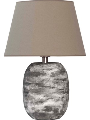 Moena Studio StoneTouch Seramik Abajur – Bej Şapkalı Doğal Doku