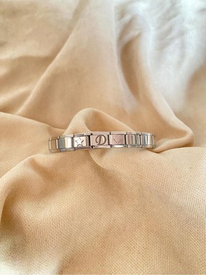 Normadia Şık D Harfi Kalp ve Yıldızlı Italyan Charm Bileklik