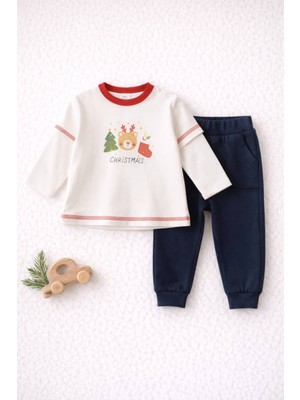 The Nest Kids Holiday Joy Premium Organik Pamuklu Yılbaşı Temalı Ikili Bebek Seti