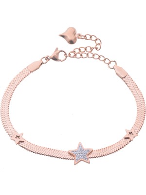 Normadia Şık Çelik Yassı Zincir Bileklik, Üç Yıldızlı Tasarım