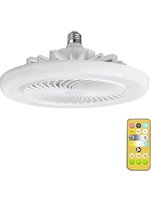 Eco Lounge Poyraz Fan LED Işıklı Tavan Vantilatörü, 42W, Kumandalı, 5 Kanatlı, 3 Kademe Hız, Dimlenebilir, 3 Renk Led, E27 Duylu, Sessiz Çalışma, Beyaz