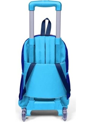 Eco Lounge Işıklı Tekerlekli Motorsiklet Çekçek Okul ve Seyahat Çantası Erkek Çocuk Lacivert Sarı