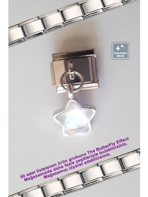 Normadia Şık Italyan Çelik Bileklik ve Charm Takım