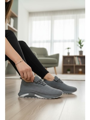 Enoch Ortopedik Bağcıksız Görünümlü Örgülü Sneaker