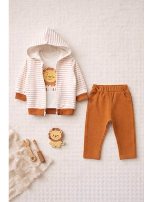 The Nest Kids Heritage Cozy 3’lü Organik Pamuklu Zürafa Temalı Kapüşonlu Set