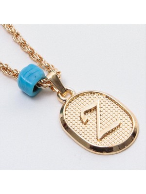 Ayena Moda Plastik Boncuklu Burgulu Harfli Kolye