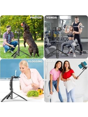 Eco Lounge L16 Selfie Çubuğu Uzaktan Kumandalı 153 cm Özçekim 360 Derece Alüminyum Masa Üstü