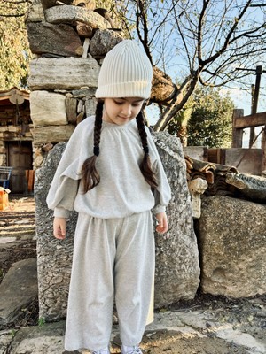 Pinklime Jr. Kız Çocuk Erkek Çocuk Extra Yumuşak Alt Üst Takım-Grimelanj Okul Kreş Anaokulu Takım Rahat Takım Eşofman