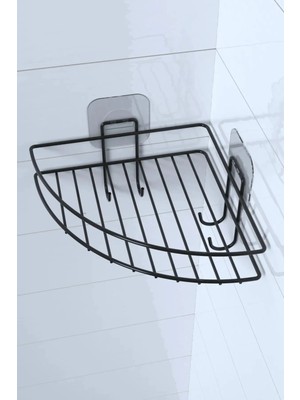 Gloriam Yapışkanlı Banyo Köşe Rafı – Kancalı Duş Şampuanlığı Organizer