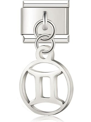 Normadia Paslanmaz Çelik Italyan Ikizler Takımyıldızı 9mm Charm