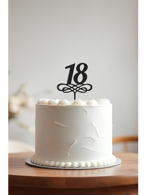 Eco Lounge 18. Yaş Doğum Günü Pastası Süsleme, Pasta Süsü, Yeniden Kullanılabilir, OCT38