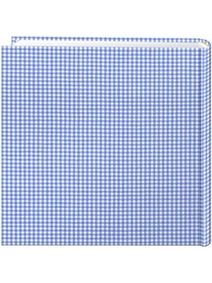 Eco Lounge 10CM X15CM 2-Up 200 Photo Baby Frame Gıngham Fabrıc Memo Album - Gıngham Blue - Album