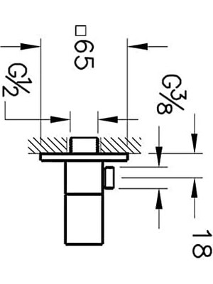 Eco Lounge A45232 Kare Ara Musluk, 65 x 65 Mmkare Rozet Ürüne Dahil, Krom