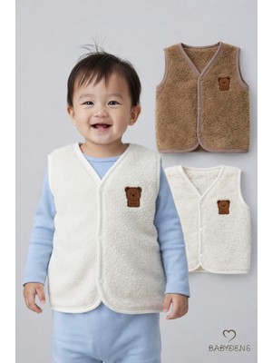 Babyden's Erkek Bebek & Çocuk 2’li Welsoft Yelek Seti – Peluş Yumuşak Kışlık Bebek Yeleği, Çıtçıtlı, Günlük