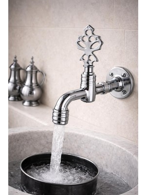 Çapa Osmanlı Model Duvar Tipi Pirinç Hamam Taş Lavabo Kurna Musluğu