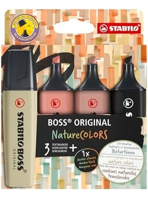 Eco Lounge Orıgınal Naturecolors - Fosforlu Kalem - 4'lü Paket - Çeşitli Renkler