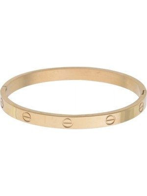 Normadia Şık Gold Çelik Kelepçe Bileklik, Zarif ve Dayanıklı Tasarım