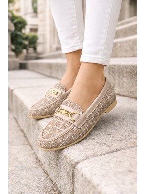 ModaFrato AL-4016 Tüvit Kumaş Rahat Taban Kadın Babet Anne Ayakkabısı Günlük Bayan Ayakkabı