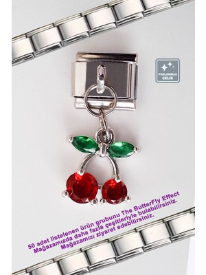Normadia Şık Italyan Çelik Bileklik ve Charm Takı Seti