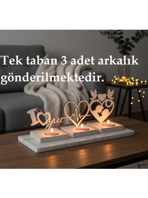 Duygusal Ahşap Mum Işığı Seti (3'lü Set) Sevgililere Özel Anlamlı Hediyeler; Eklenebilir Temalar