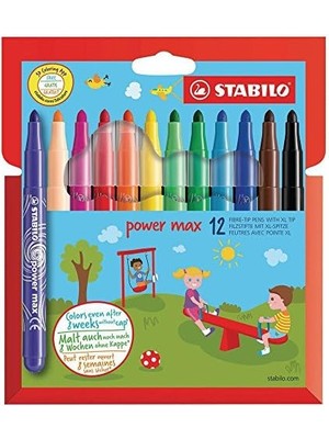 Eco Lounge Power Max - Keçe Uçlu Boya Kalemi - 12'li Kutu - Çeşitli Renkler