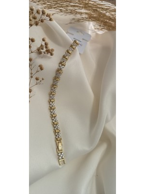 Normadia 14K Renkli Zirkon Bileklik, 17+2cm, Şık ve Kalıcı Takı