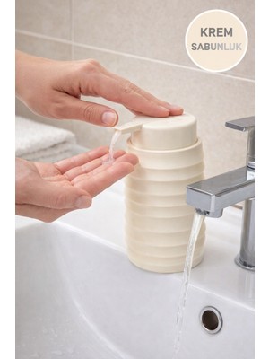 Toyfest Krem Plastik Sıvı Sabunluk | Pompalı El Sabunu & Bulaşık Deterjan Dispenseri