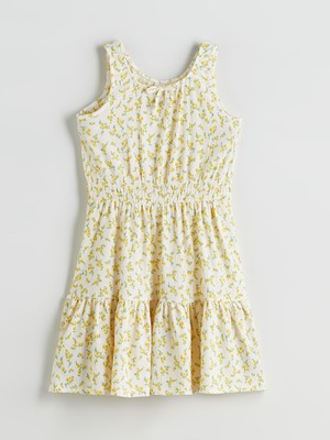 Lc Waikiki Yeni Sezon Bisiklet Yaka Çiçekli Kız Çocuk Elbise