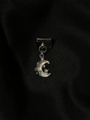 Normadia Parlak Zirkon Taşlı Italyan Bileklik ve Sallantılı Ay Charm