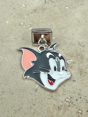 Normadia Sevimli Tom ve Jerry Çelik Charm, Italyan Bileklik Aksesuarı