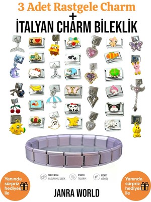 Normadia Renkli Charm Bileklik Seti 3'lü, Sürpriz Hediye ile Özel Tasarım