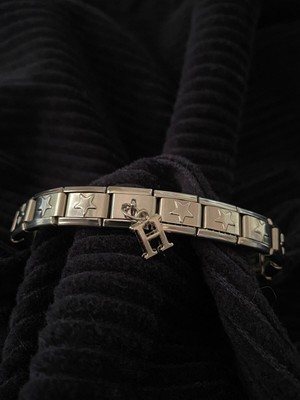 Normadia H Harfli Yıldızlı Çelik Italyan Charm Bileklik, Şık ve Zarif Tasarım