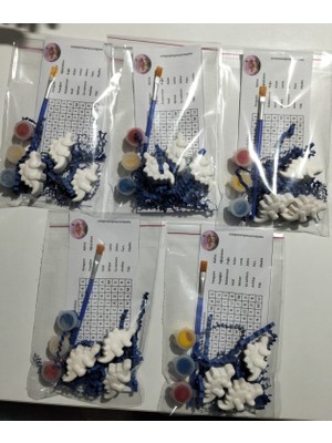 5 Adet Taş Boyama Seti Çocuk Hediyelik Tas Boyama