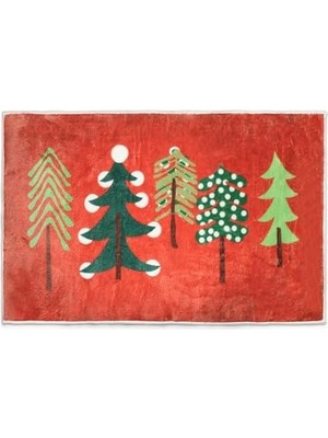 Eco Lounge Aden Yılbaşı Temalı Kapı Önü Paspası, Yılbaşı Kapı Paspası, Paspas (Çam Ağaçlı)