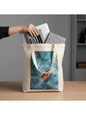 Eco Lounge %100 Doğal Kanvas Körüklü Baskılı 280GR. Omuz ve El Çantası