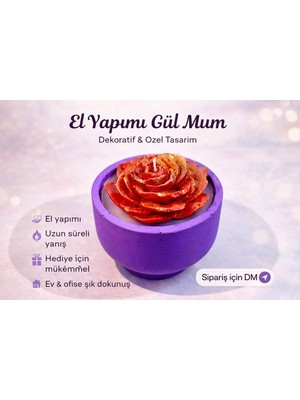 Purple And Rose-Özgün Tasarım-El Yapımı Mum