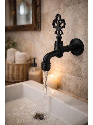 Çapa Osmanlı Model Duvar Tipi Pirinç Hamam Taş Lavabo Kurna Musluğu