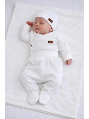 Bilge Trend Ekonomik 4 Parça Battaniyeli Hastane Çıkışı Zıbın Seti, Bebek Doğum Hediyesi